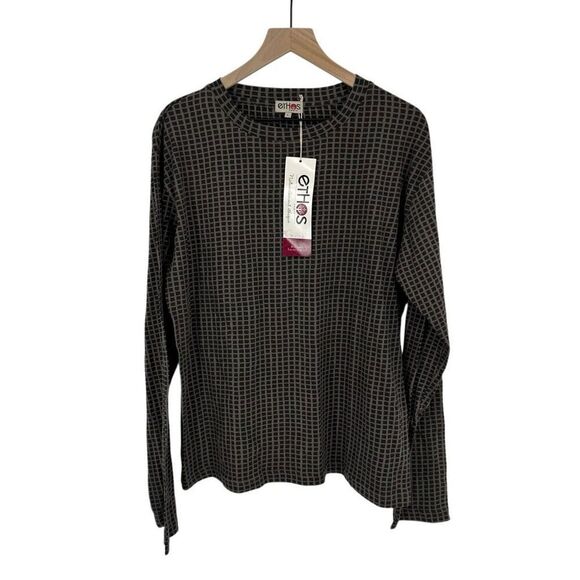 Ethos Paris Top Womens Large Pattern Organic Cotton Sustainable NWT #h - Picture 1 of 10